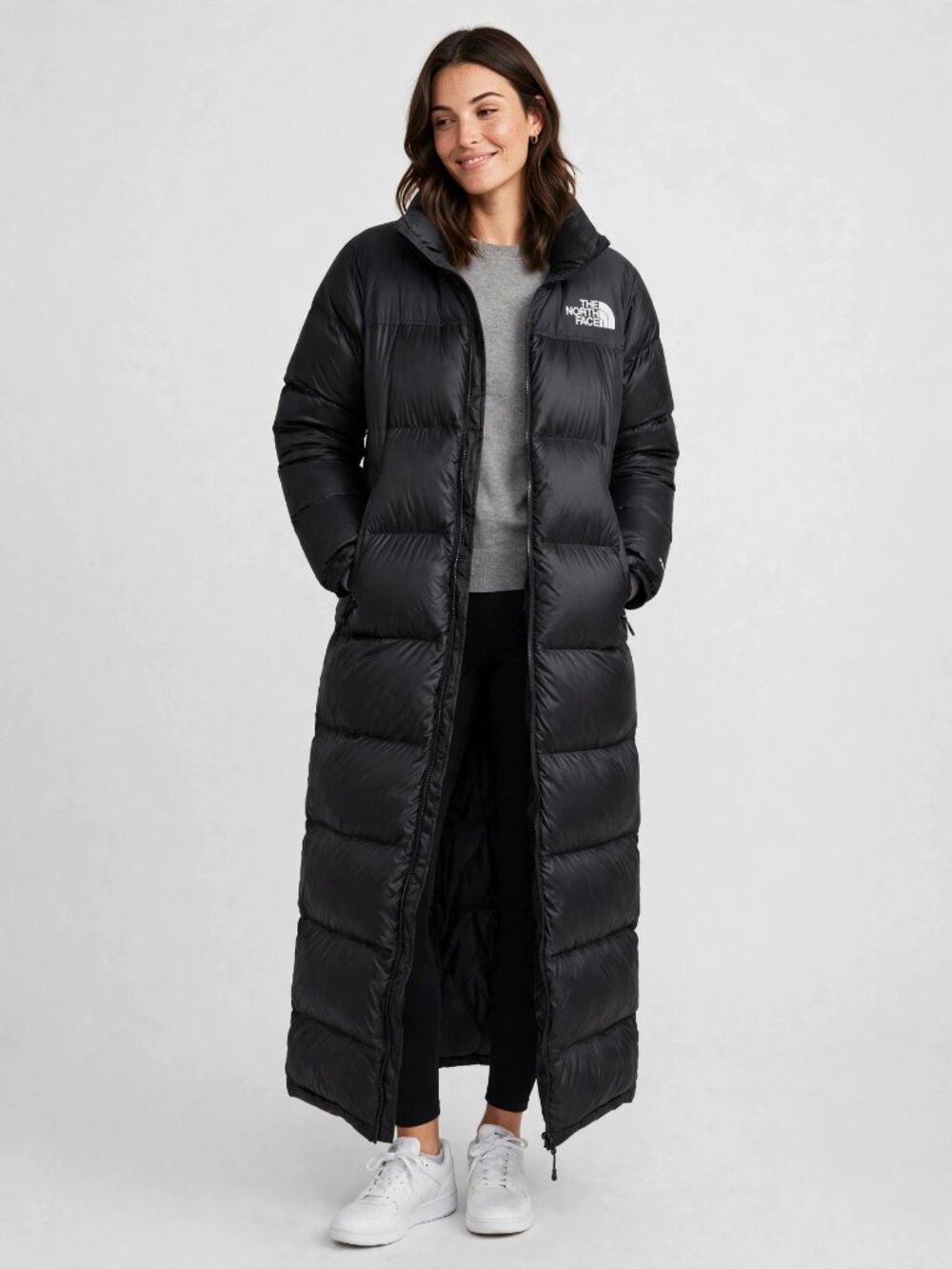 THE NORTH FACE Black Long Puffer Duster Coat | 700 Down | Women S